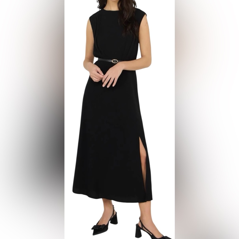 NWT Suzy A-Line Black Dress with Belt